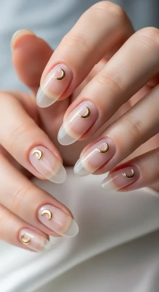 clear-nails-with-tiny-gold-moons