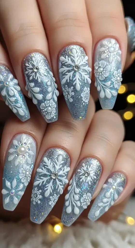 frozen-wonderland-3d-snowflake-floral-nails