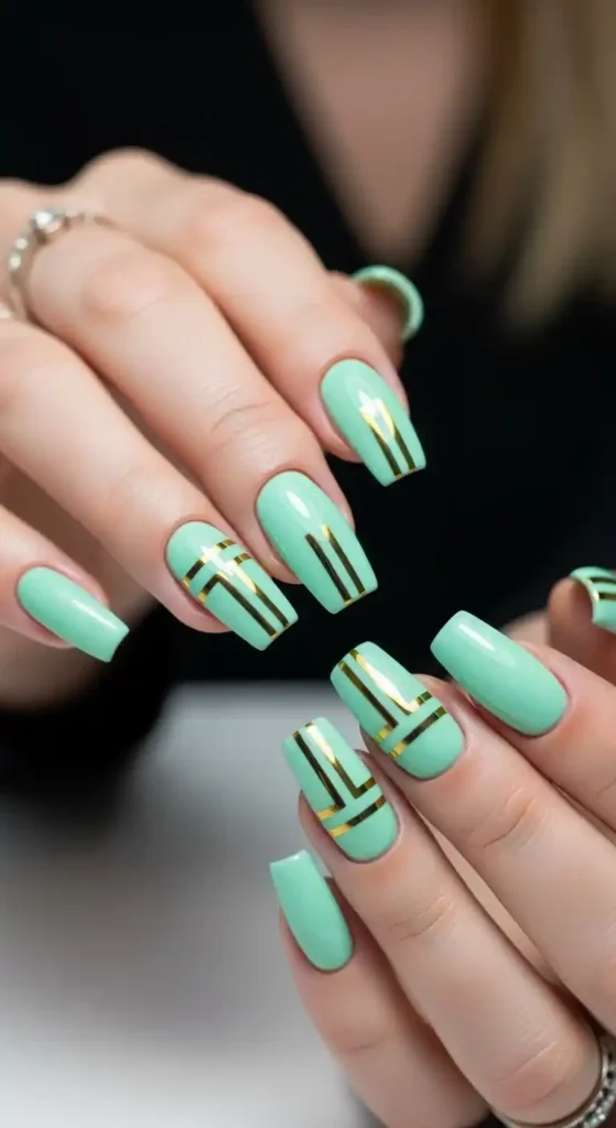 mint-green-with-gold-stripes