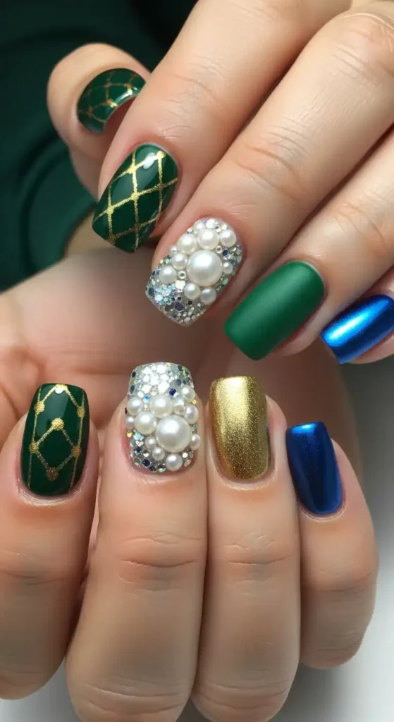 pearl-and-glitter-accent-nails