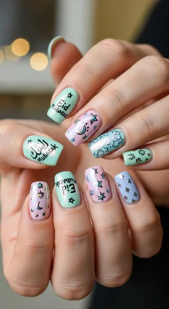 soft-pastel-mismatched-nails