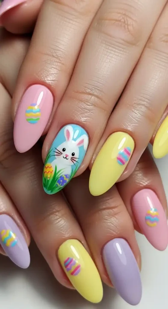 bunny-accent-nails