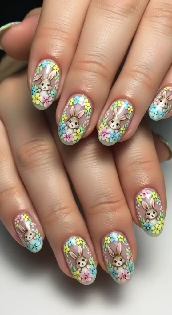 floral-bunny-nails