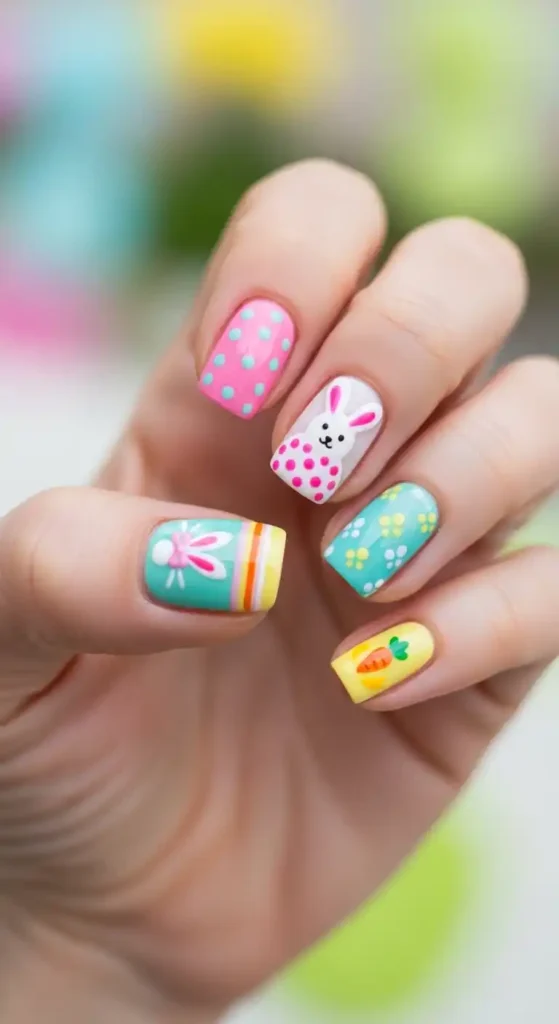 polka-dot-bunny-nails