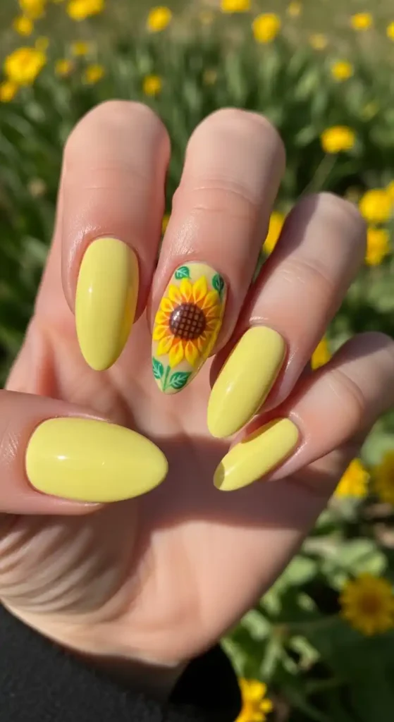 sunflower-accent-nail