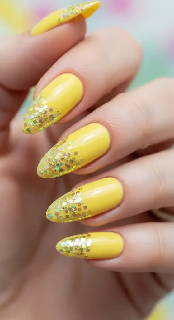 yellow-glitter-polka-tips