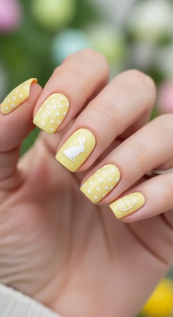 yellow-polka-dots-on-white